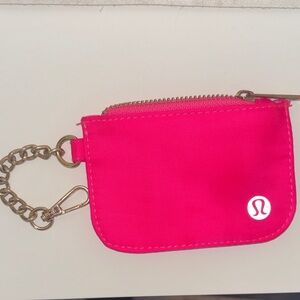 Lululemon Pink Coin Pouch wallet keys hot pink Barbie